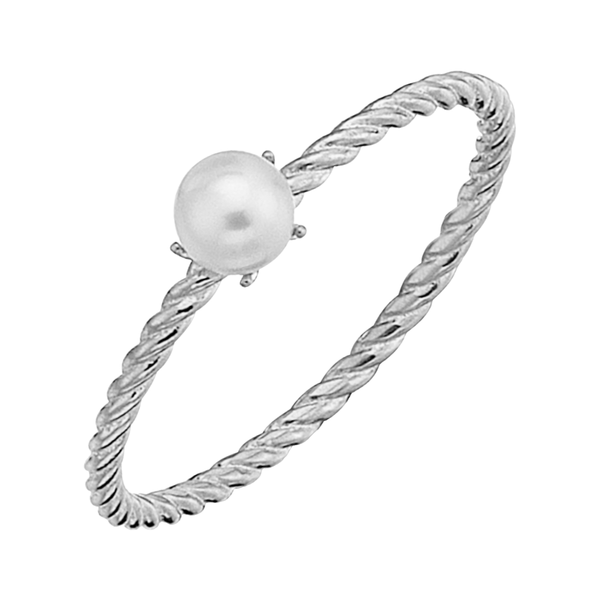 Lykken Pearls kiertyvä hopeahelmisormus