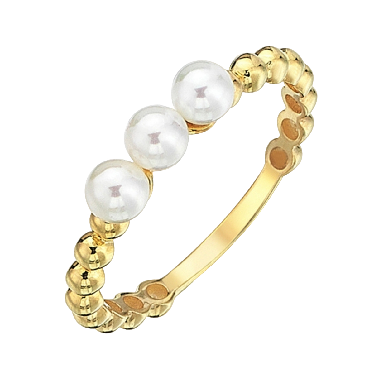 Lykken Pearls Triple stone helmikultasormus