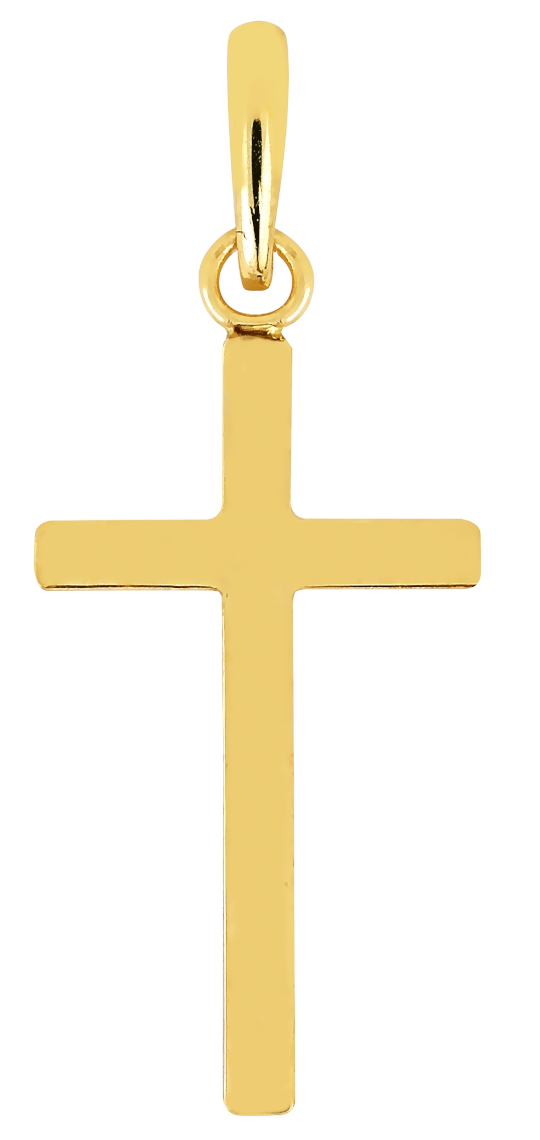Lykken Crosses kultainen ristiriipus / rippiristi 16 x 9 mm