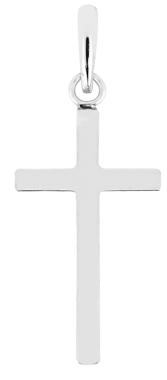 Lykken Crosses valkokultainen ristiriipus / rippiristi 16 x 9 mm