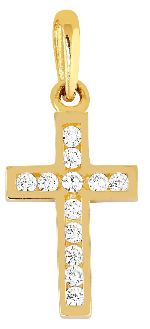 Lykken Crosses ristiriipus kulta zirkonioilla 15 x 8 mm