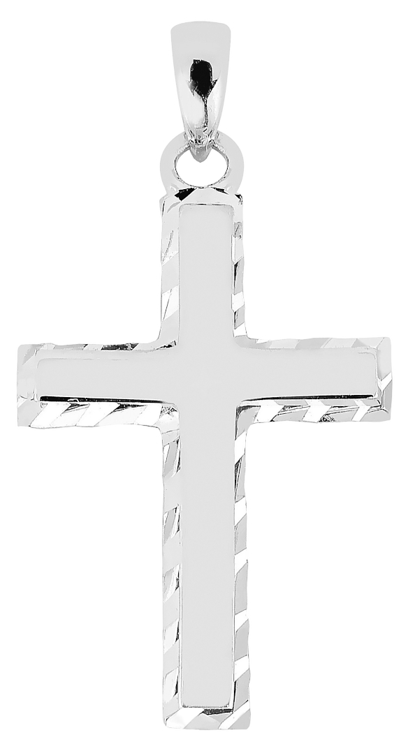 Lykken Crosses ristiriipus valkokulta / rippiristi 21 x 13 mm