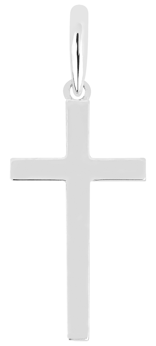 Lykken Crosses valkokultainen ristiriipus / rippiristi 18 x 9 mm