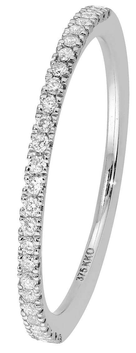 Lykken Elegance valkokulta rivitimanttisormus 0,12 ct