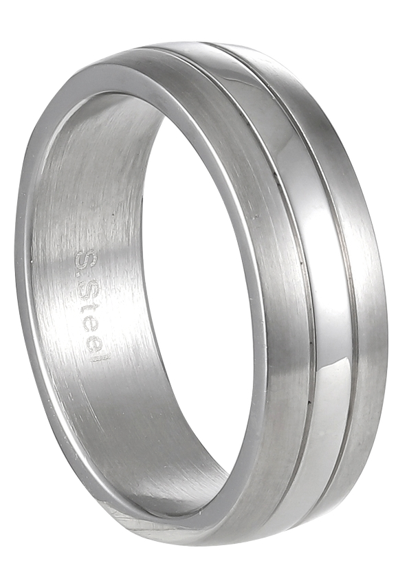 Lykken Strong sileä uritettu terässormus 6 mm
