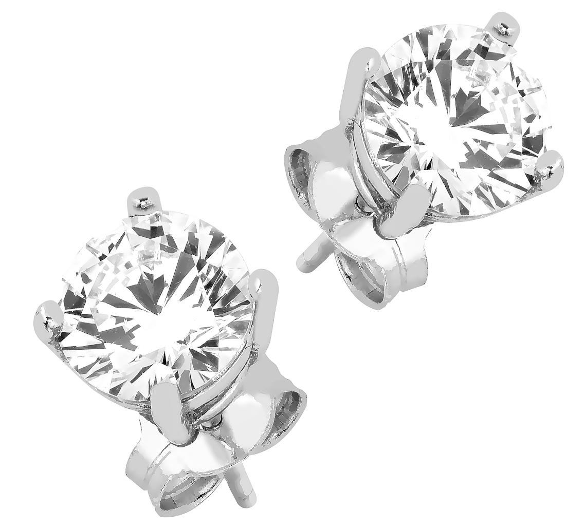 Lykken Casuals hopeiset tappikorvakorut zirkonia 4 mm
