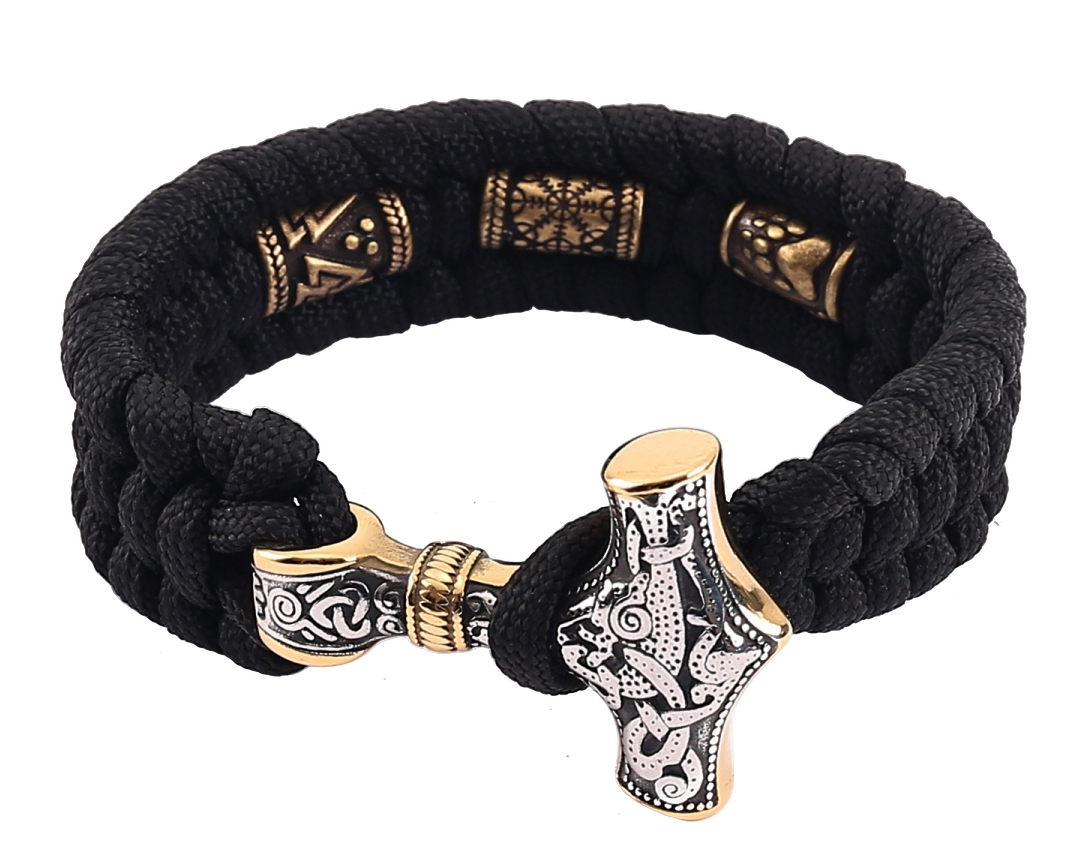 Lykken Viking Mjölnir kangas-teräsrannekoru 23 mm 21 cm