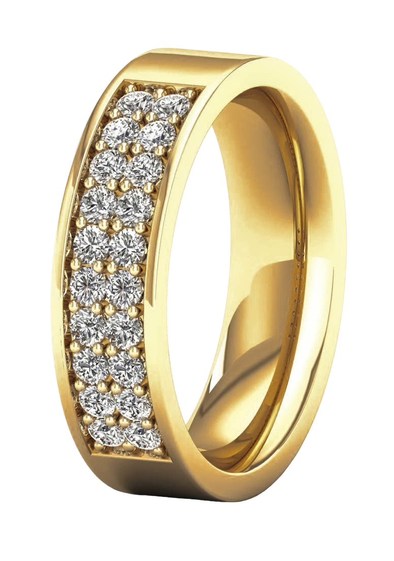 Lykken Elegance kaksirivinen kultainen timanttisormus 0,40 ct