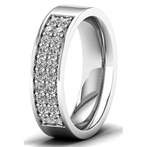 Lykka Elegance kaksirivinen valkokultainen timanttisormus 0,40 ct