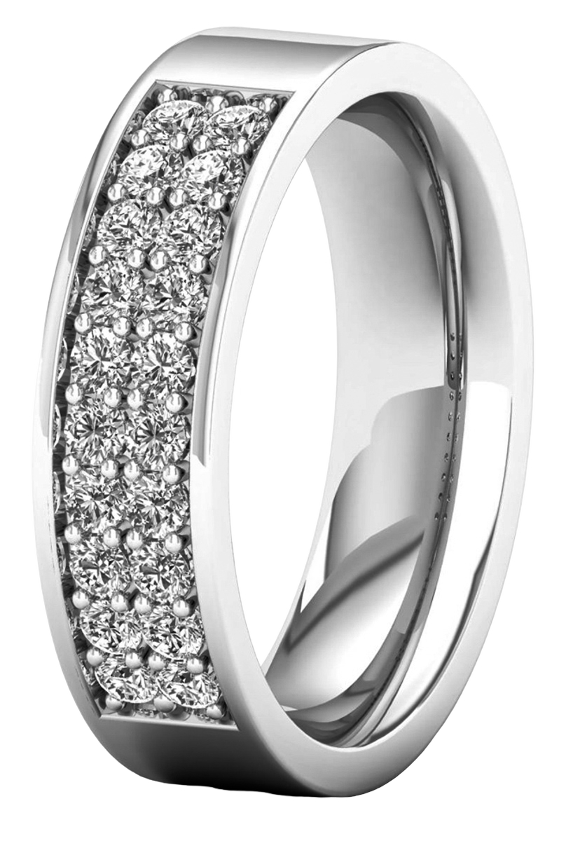 Lykken Elegance kaksirivinen valkokultainen timanttisormus 0,40 ct