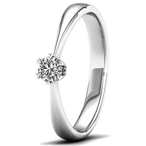 Lykka Elegance valkokultainen timanttisormus solitaire 0,15 ct