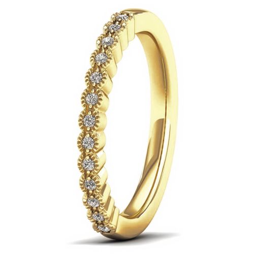 Lykka Elegance kultainen rivitimanttisormus markiisireunalla 0,07 ct