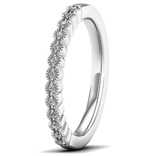 Lykka Elegance valkokultainen rivitimanttisormus markiisireunalla 0,07 ct