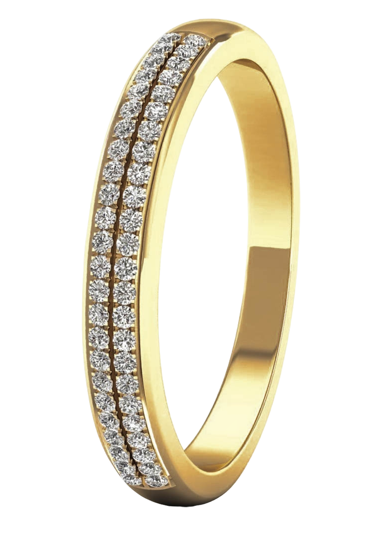Lykken Elegance kultainen timanttisormus kaksirivinen 0,14 ct