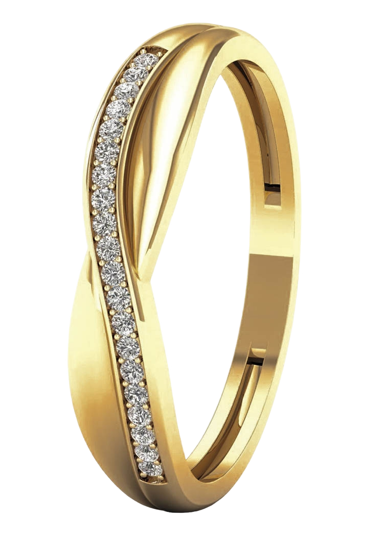 Lykken Elegance crossover kultainen timanttisormus 0,07 ct