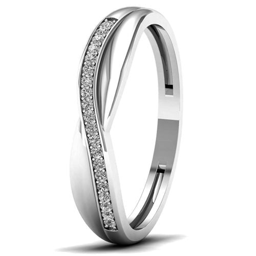 Lykka Elegance crossover valkokultainen timanttisormus 0,07 ct