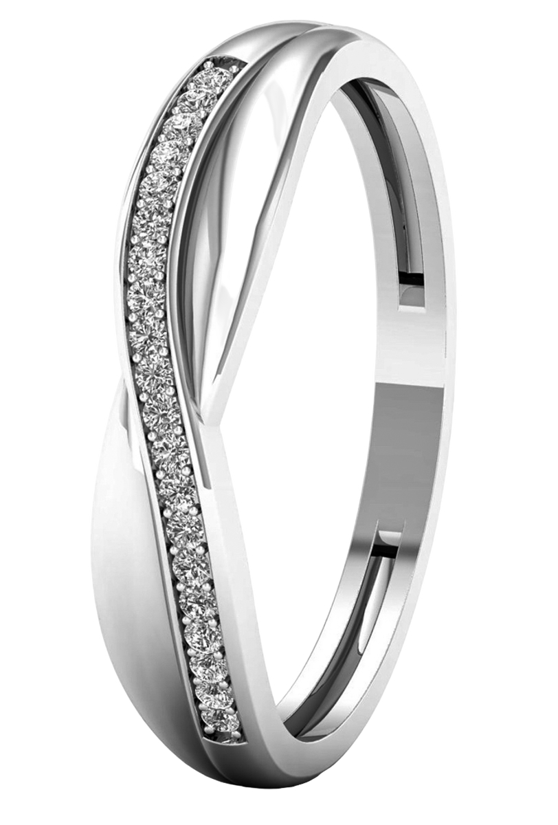 Lykken Elegance crossover valkokultainen timanttisormus 0,07 ct
