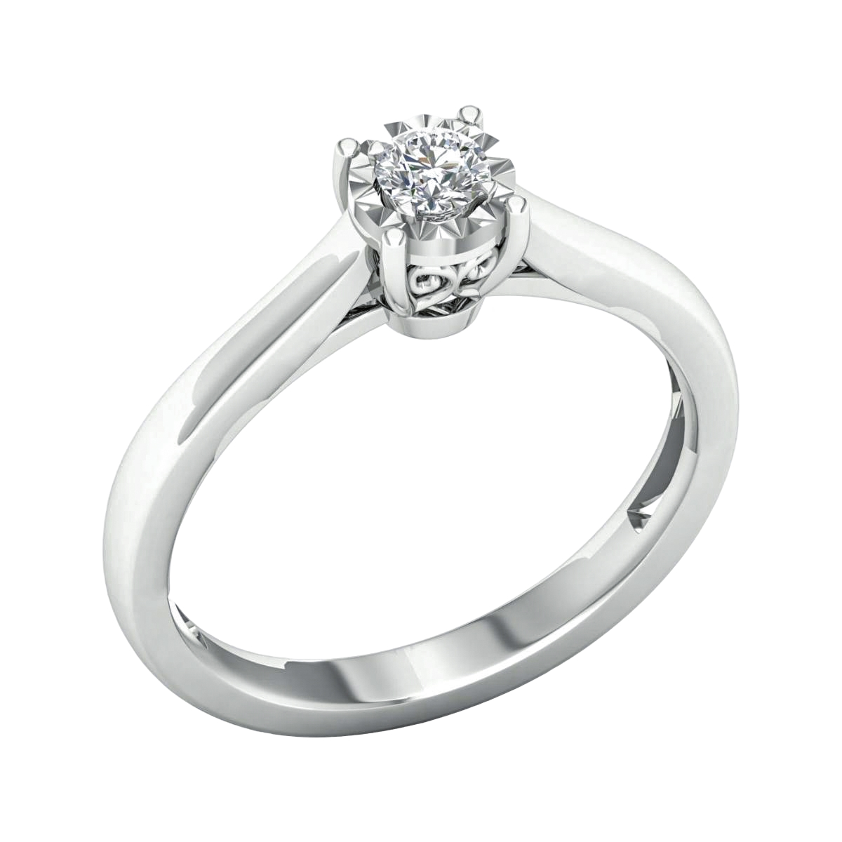 Lykken Elegance yksikivi timanttisormus 0,10 ct valkokulta