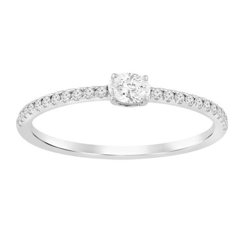 Lykka Elegance valkokultainen timanttisormus