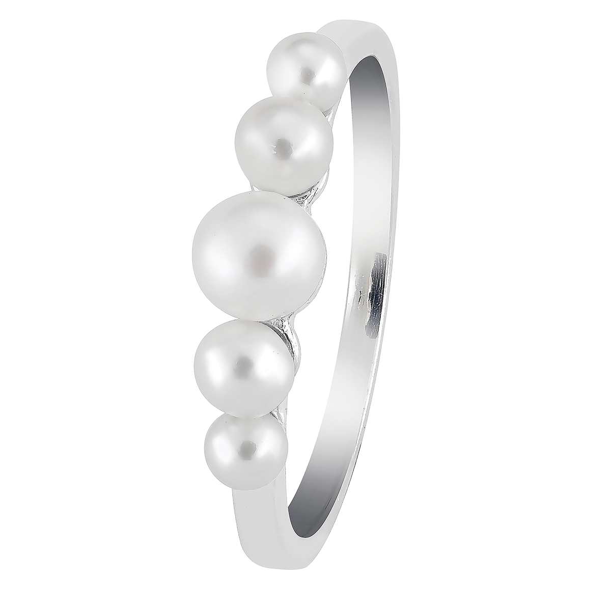 Lykken Pearls hopeinen helmisormus