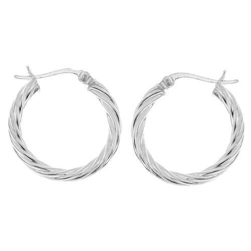 Lykka Casuals twisted kreoli hopeakorvarenkaat