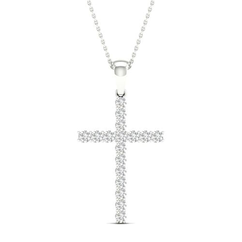 Lykka Elegance valkokulta timanttiristiriipus 0,25 ct