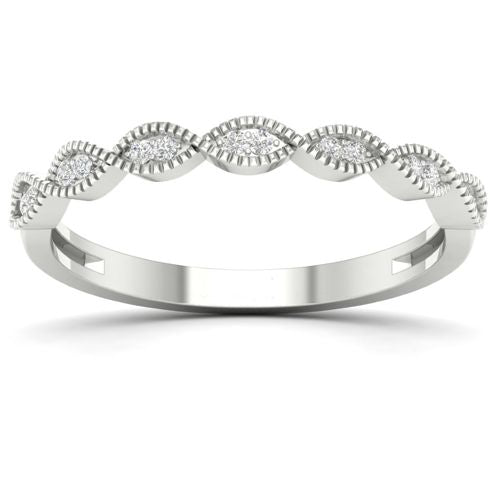 Lykka Elegance valkokultainen rivitimanttisormus markiisikehyksellä