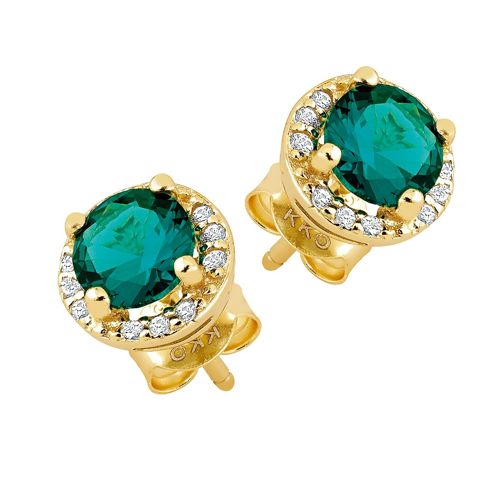 Lykka Casuals halo-hopeakorvakorut vihreä