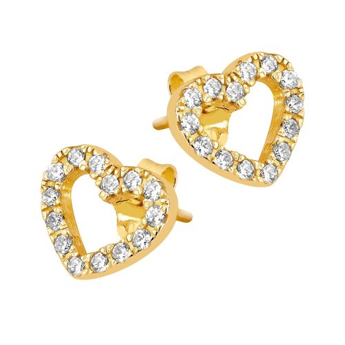 Lykka Hearts kullatut pave sydänkorvakorut