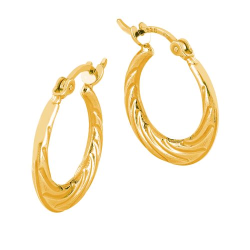 Lykka Casuals kullatut chunky twisted hopeakorvarenkaat