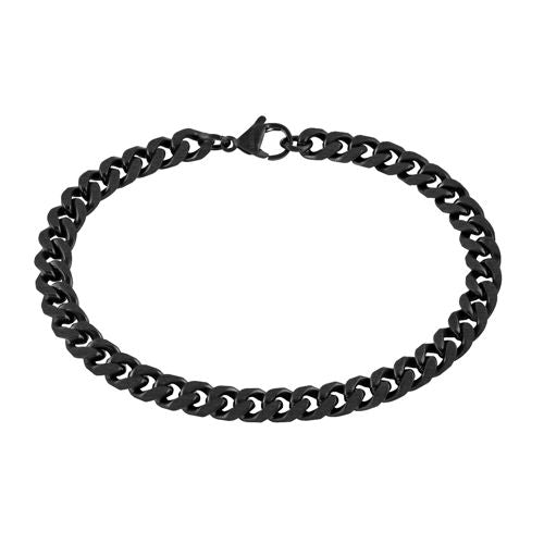 Lykka Strong teräs panssariranneketju 6 mm mattamusta