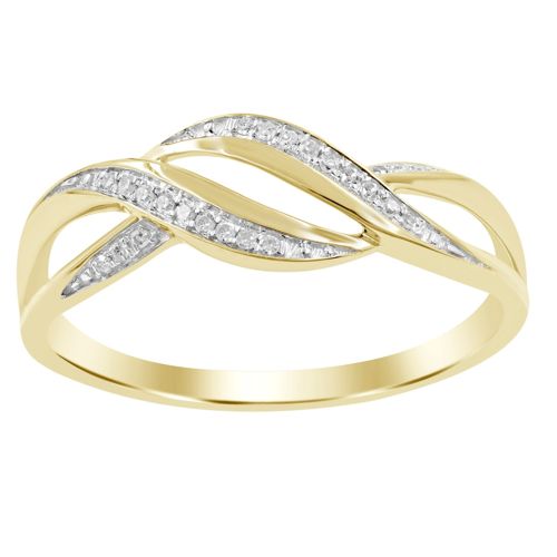 Lykka Elegance Aalto crossover keltakulta timanttisormus