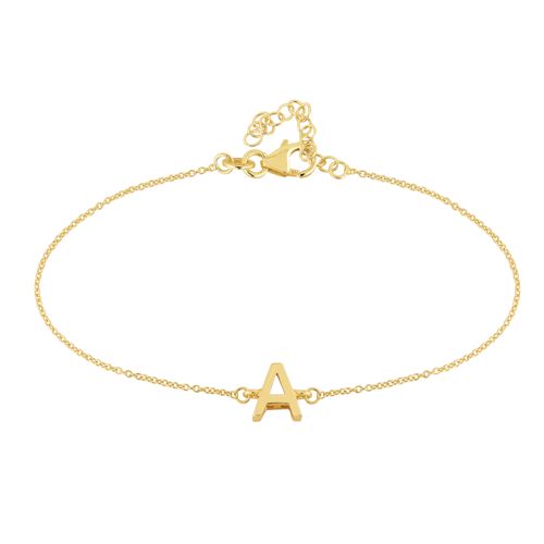 Lykka Symbols kullattu kirjainrannekoru hopea