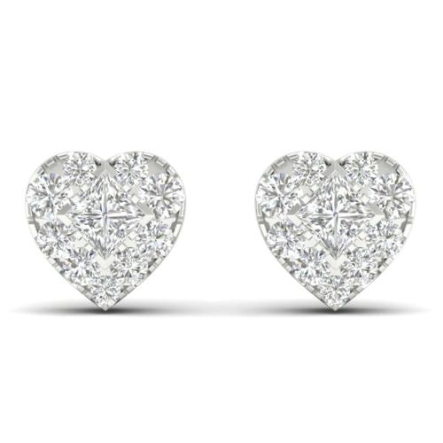 Lykka Elegance sydänkorvakorut timanteilla